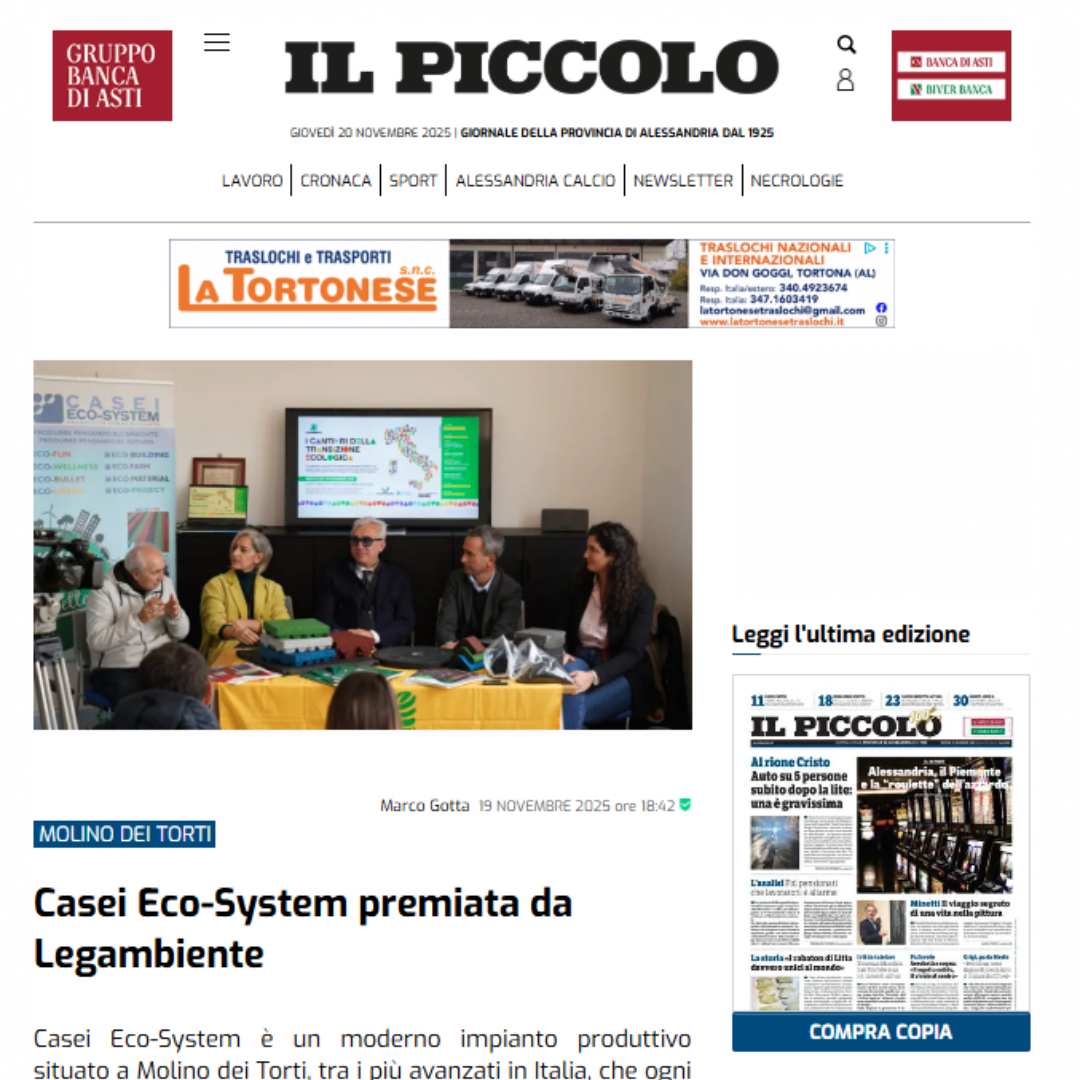 Legambiente lleva los «Cantieri della Transizione Ecologica» a la planta de Casei Eco-System 10 Artículo de «Il Piccolo» sobre la visita a Casei Eco-System
