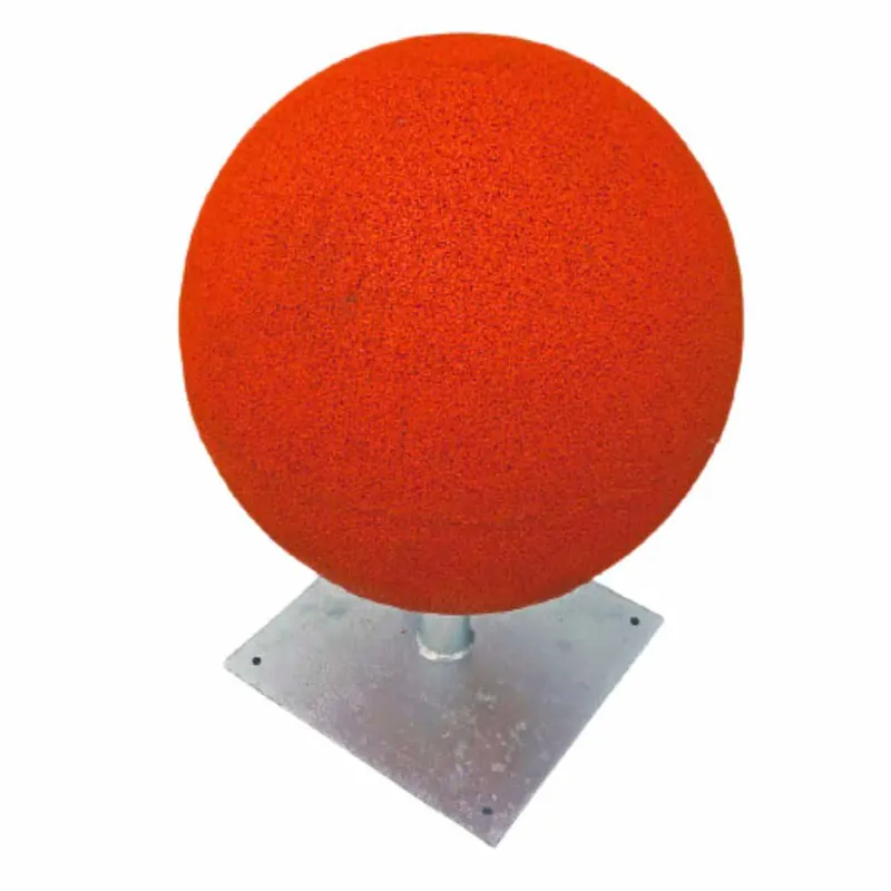 ECO-FUN 8 Orangefarbene ECO-BALL-Kugel mit isolierter Halterung auf weißem Hintergrund