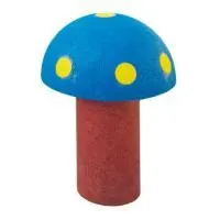 ECO-FUN 7 Blaues und rotes ECO-MUSHROOM-Element, isoliert auf weißem Hintergrund