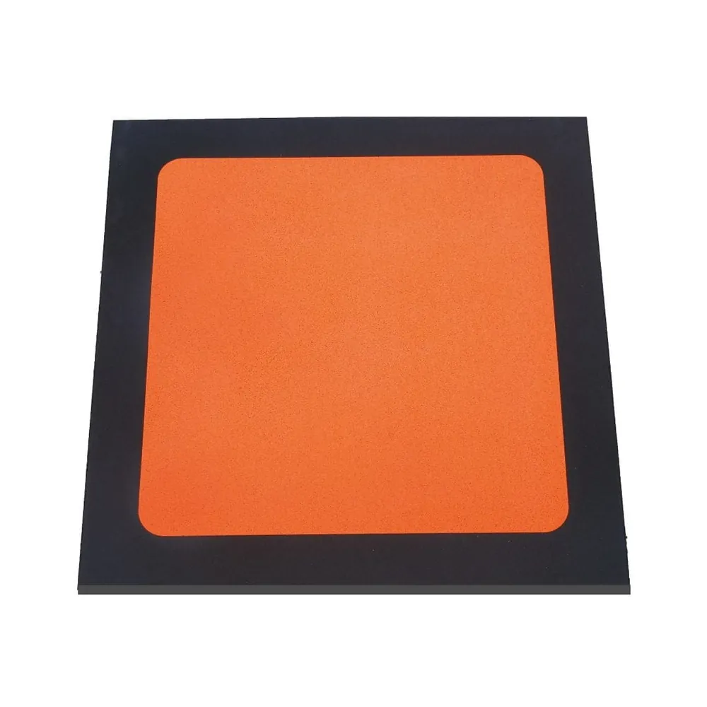 Placa ECO-GYM TOP FRAME con inserto central naranja de EPDM y marco negro